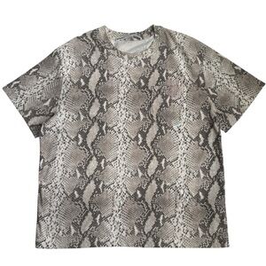 Alexander Wang Snakeskin Print T Shirt Short Sleeve Cotton Tee Top Size XL